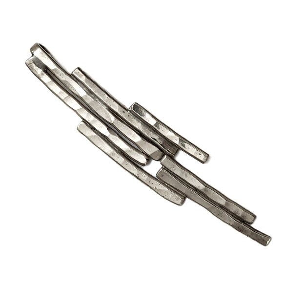 RARE Vintage Large Verticle Silver Struts Sterling Silver Pendant 3.25" x.75” - Picture 2 of 4